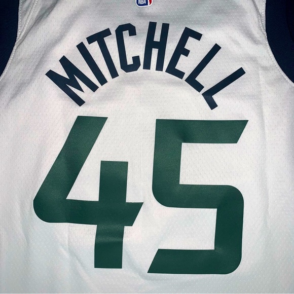 NWT Nike Donovan Mitchell Utah Jazz #45 White Association Swingman Jersey 40 S - Picture 6 of 6